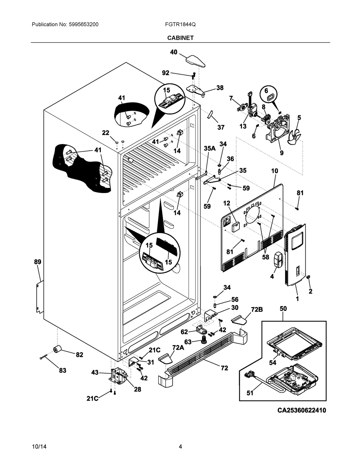 Diagram: Cabinet - see part 63