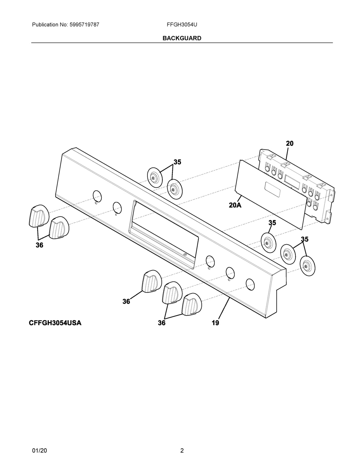 Diagram: Backguard - see part 20A