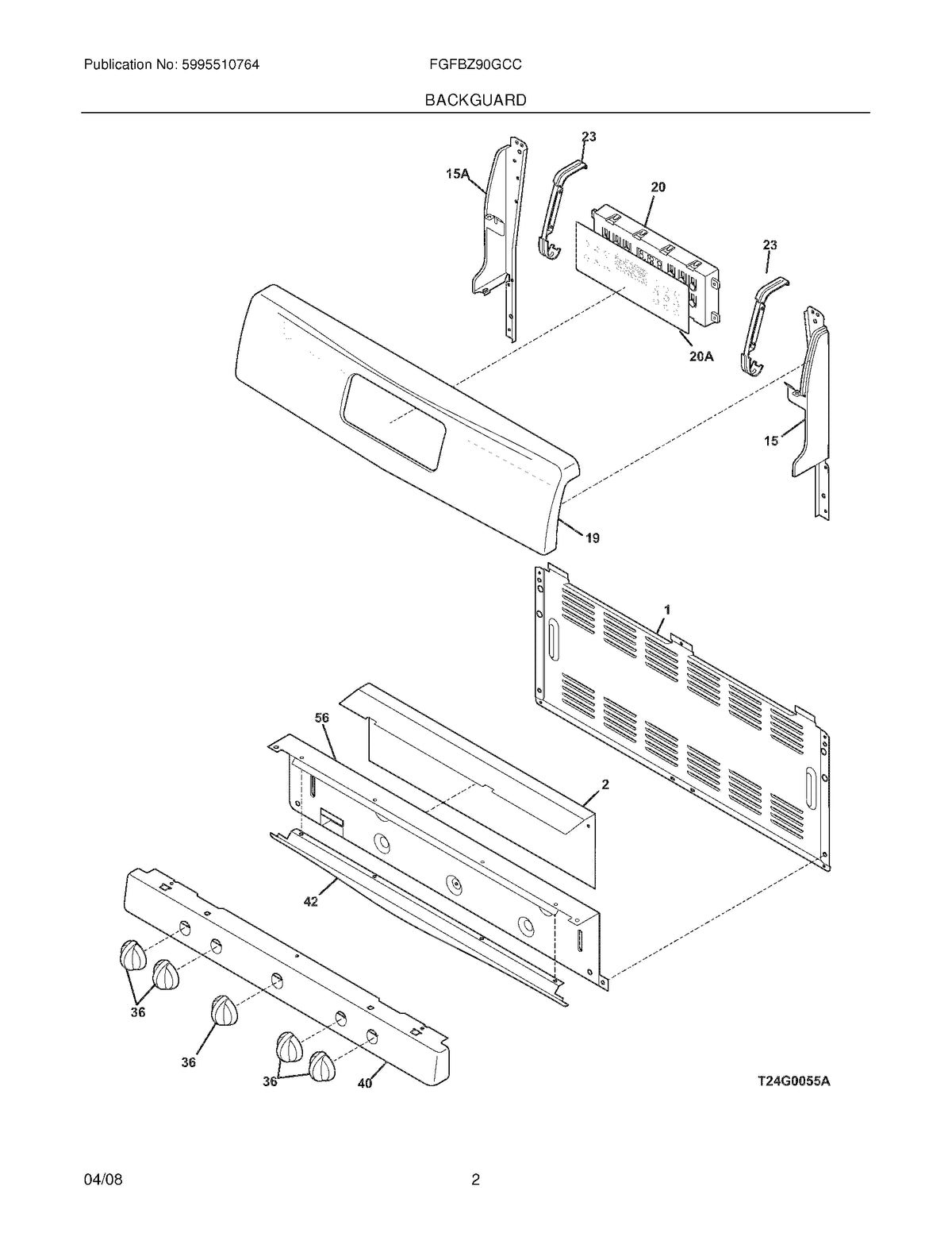 Diagram: Backguard - see part 20
