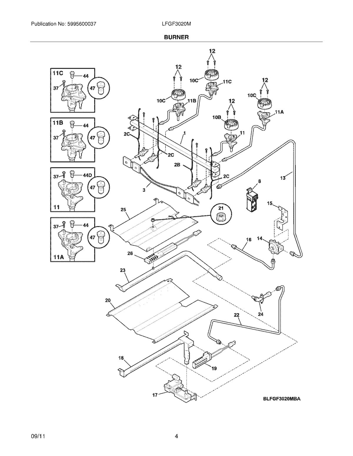 Diagram: Burner - see part 11