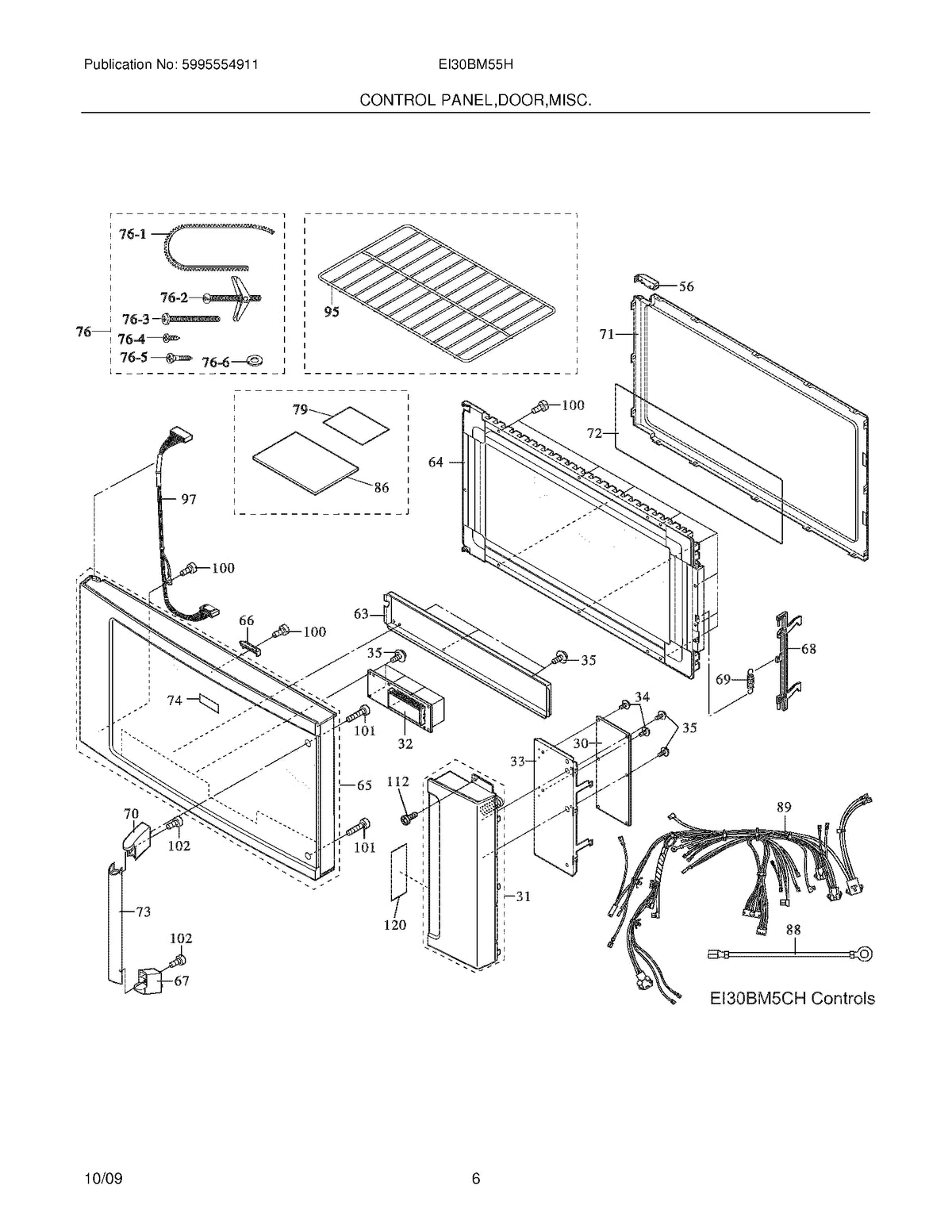 Diagram: Control Panel/Door - see part 101