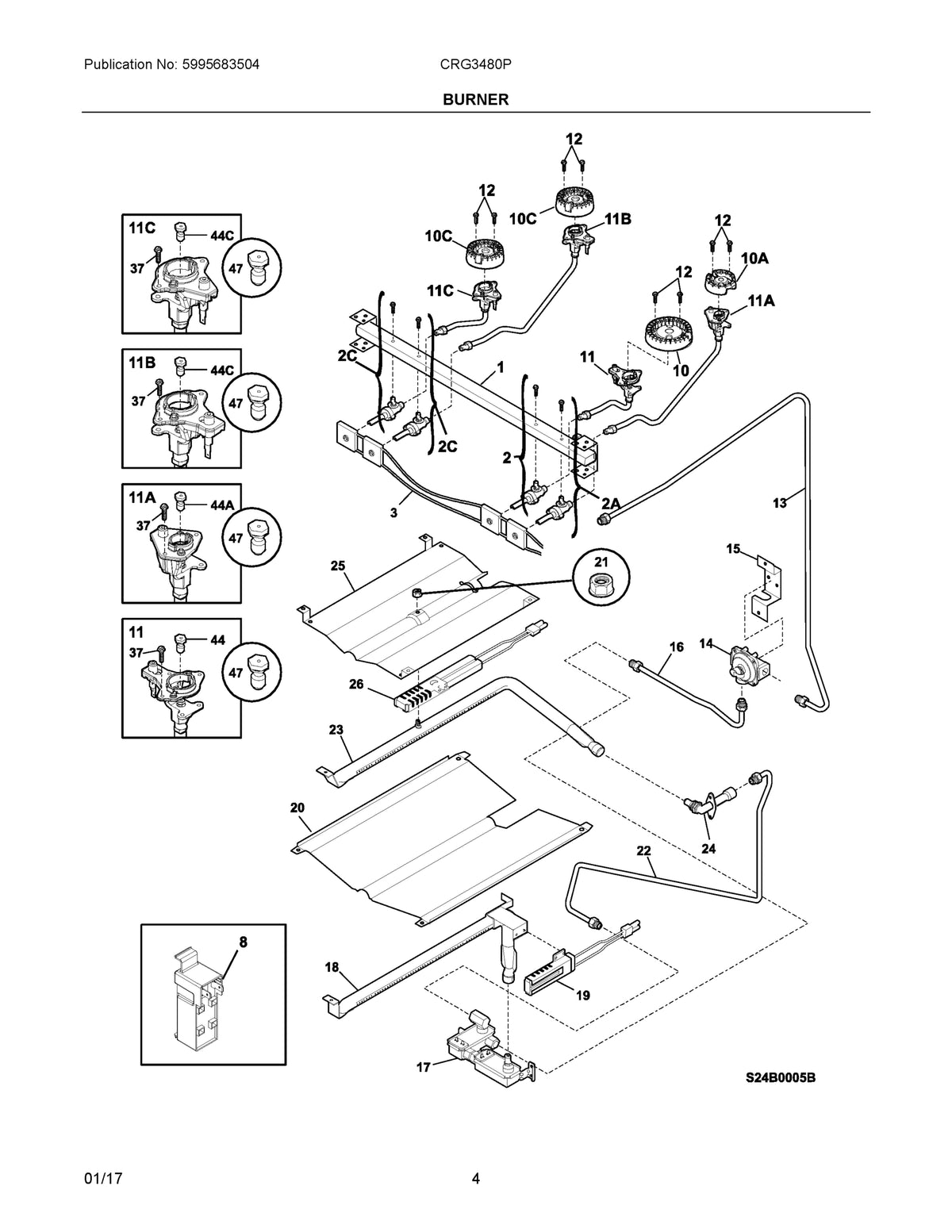 Diagram: Burner - see part 3