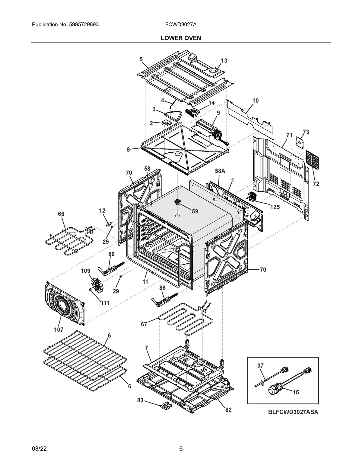 Diagram: Lower Oven - see part 5