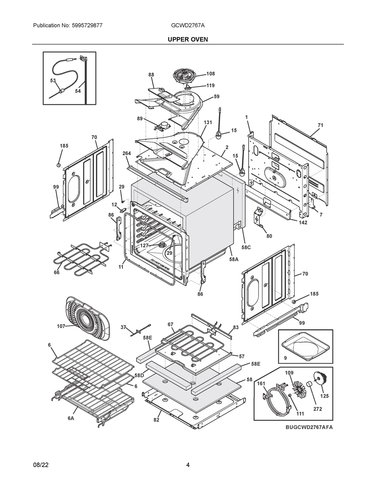 Diagram: Upper Oven - see part NIA
