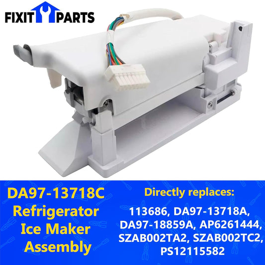 DA97-13718C Ice Maker Kit with DA97-19898A Auger Motor Drain Tube & Heater Assembly DA82-02367A Y-Clip Kit