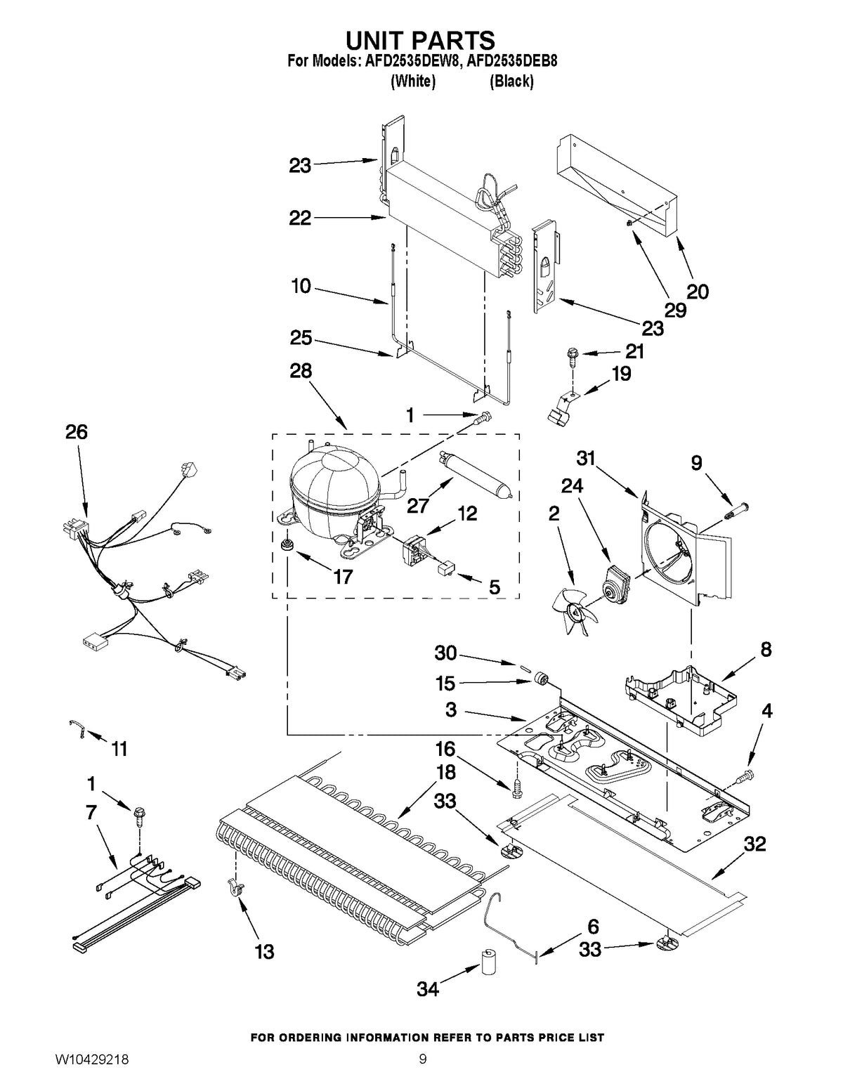 Diagram: Unit Parts - see part 19