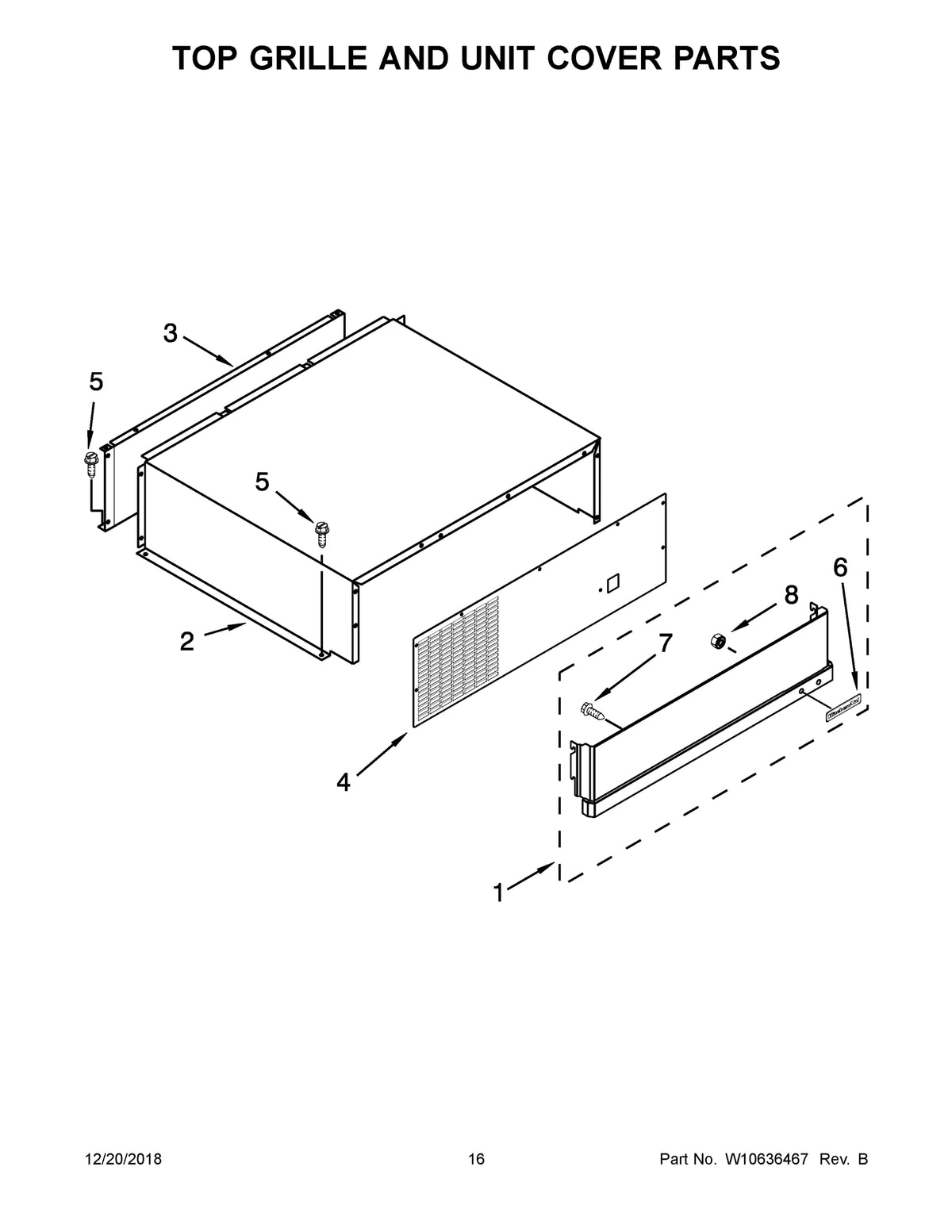 Diagram: Top Grille And Unit Cover Parts - see part 2