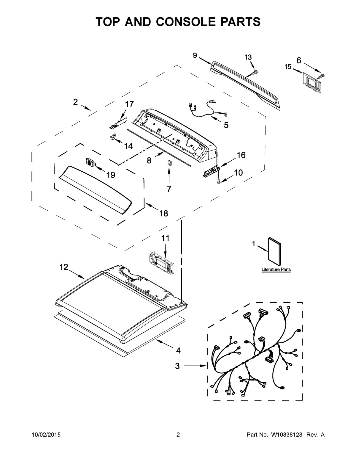 Diagram: Top And Console Parts - see part 17