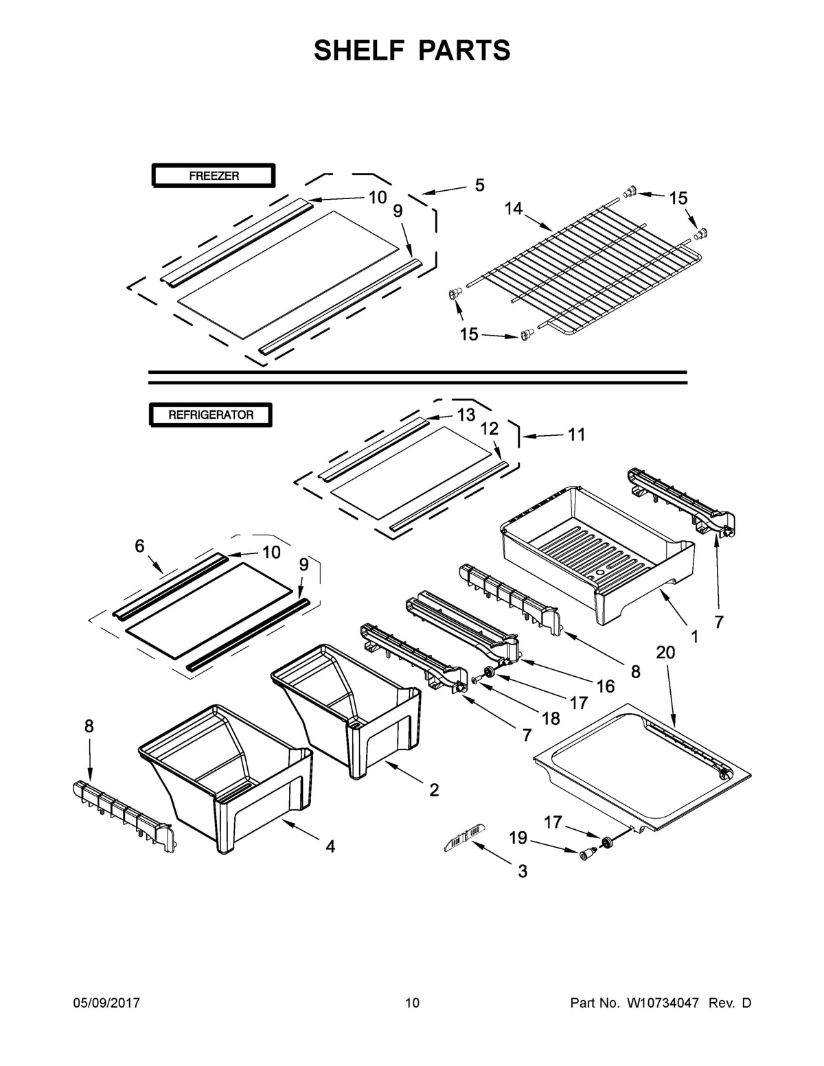 Diagram: Shelf Parts - see part 12