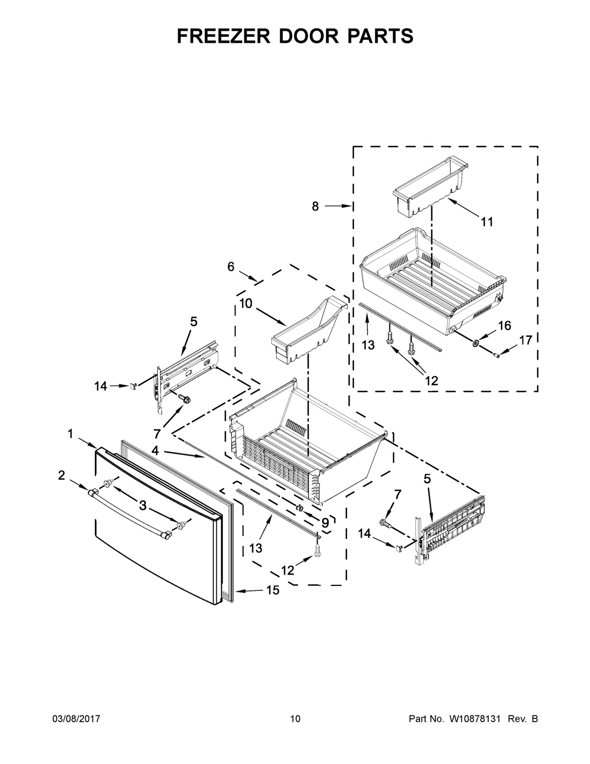 Diagram: Freezer Door Parts - see part 8