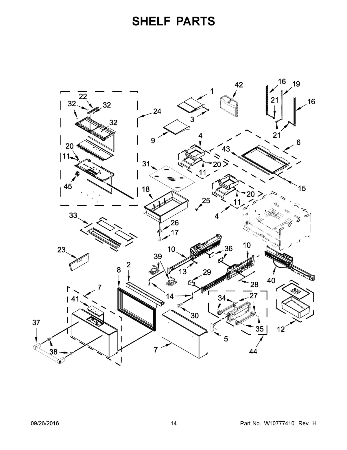 Diagram: Shelf Parts - see part 26
