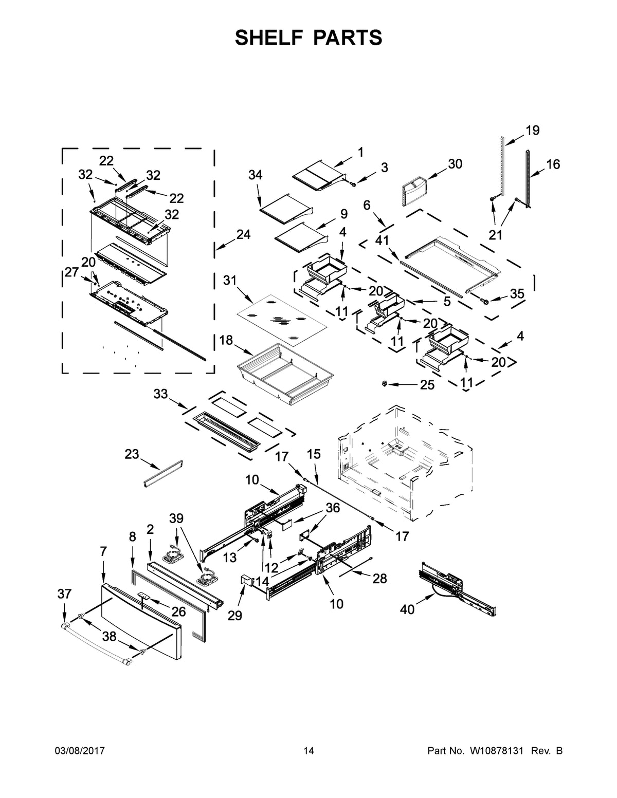 Diagram: Shelf Parts - see part 24