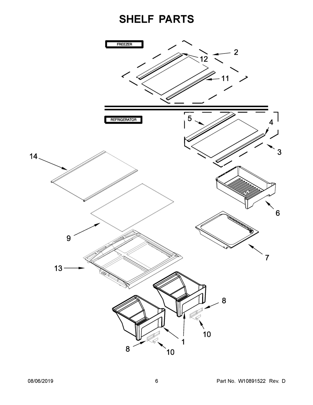 Diagram: Shelf Parts - see part 4