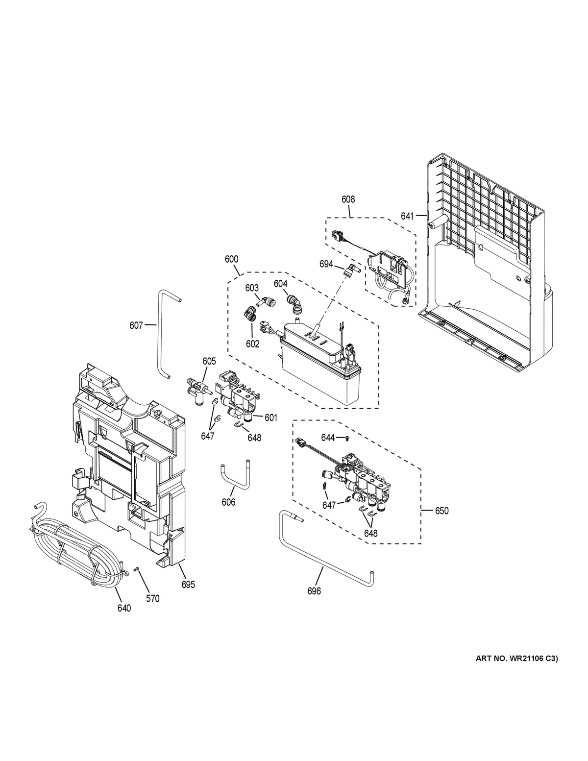 Diagram: Beverage Dispenser - see part 696
