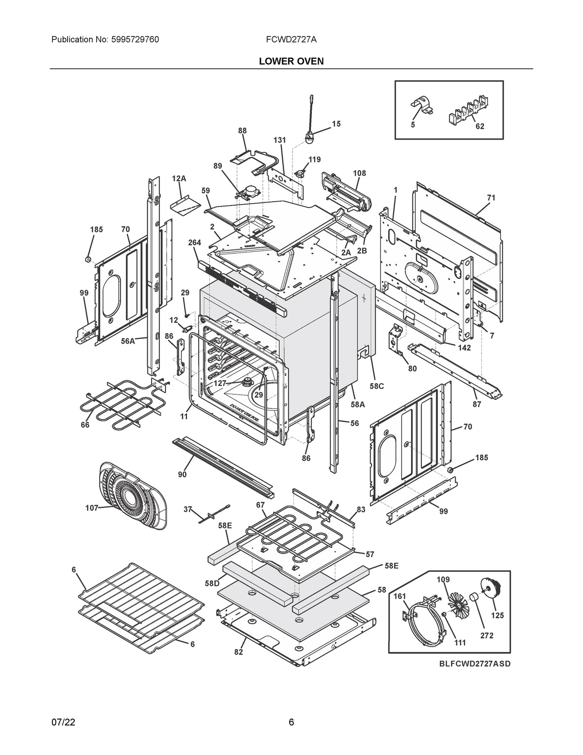 Diagram: Lower Oven - see part 108