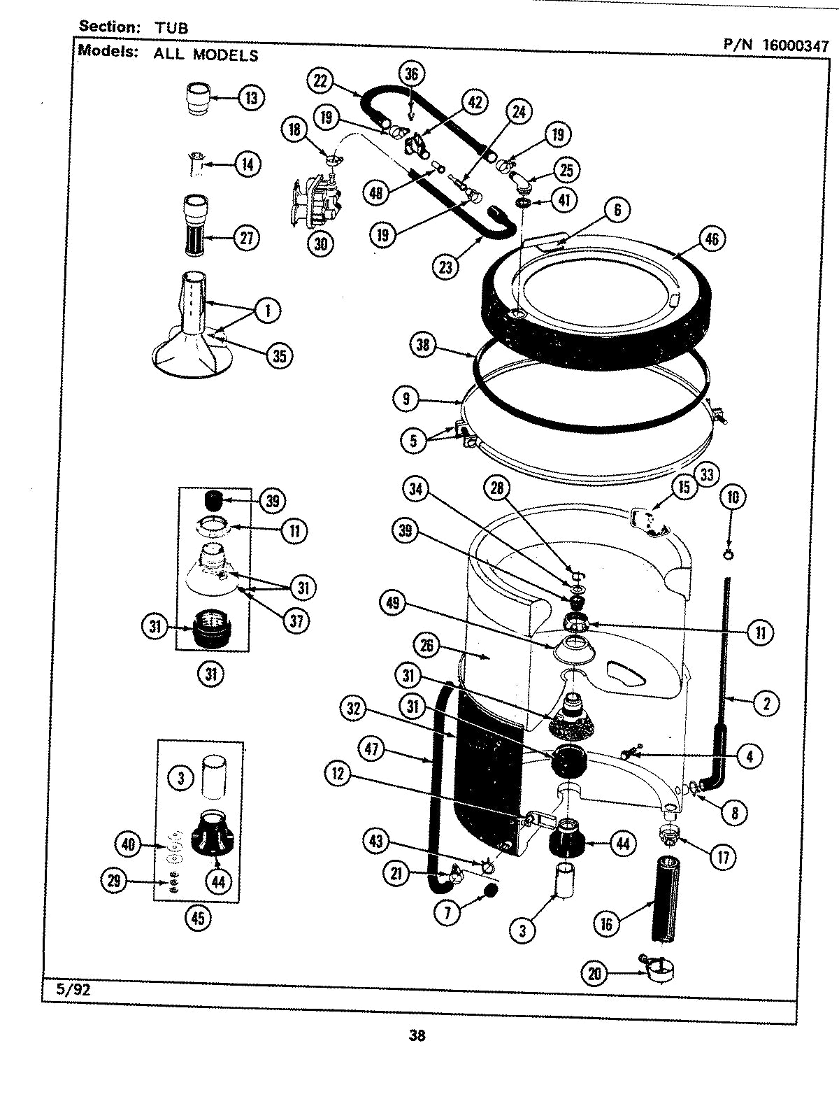 Diagram: Tub - see part 5
