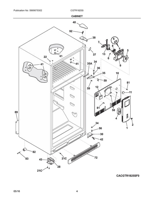 Diagram: Cabinet - see part 22