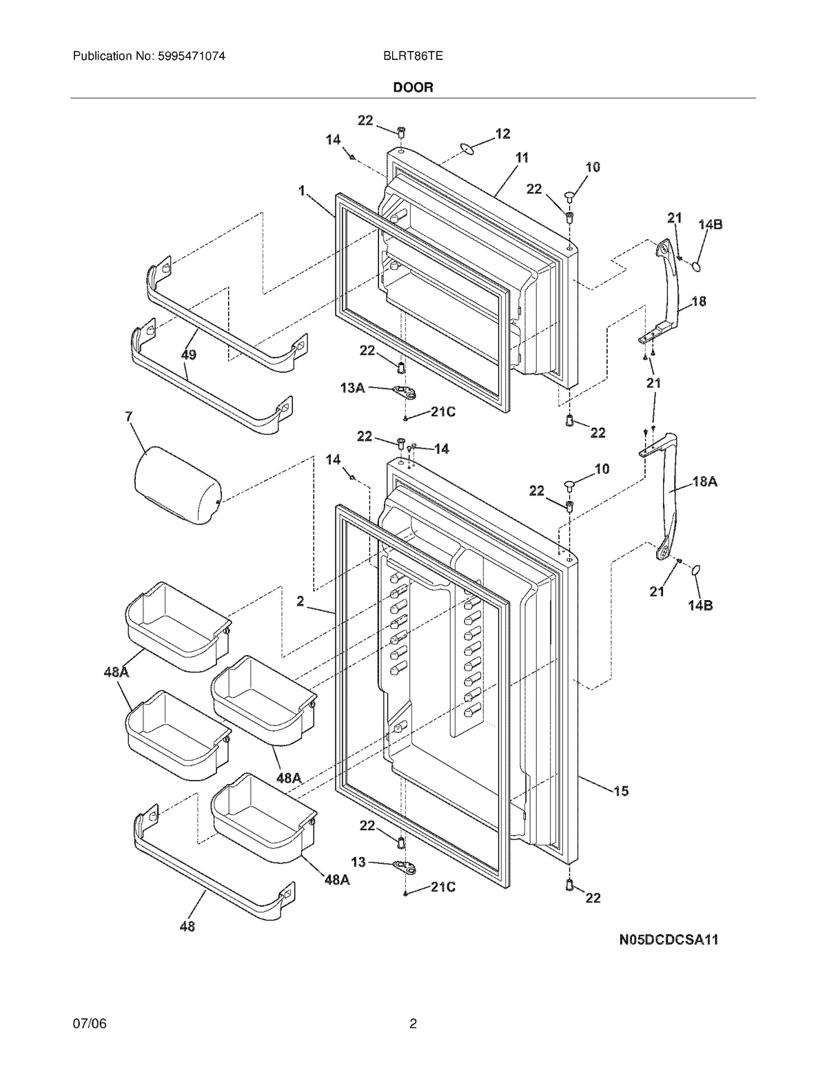 Diagram: Door - see part 21C