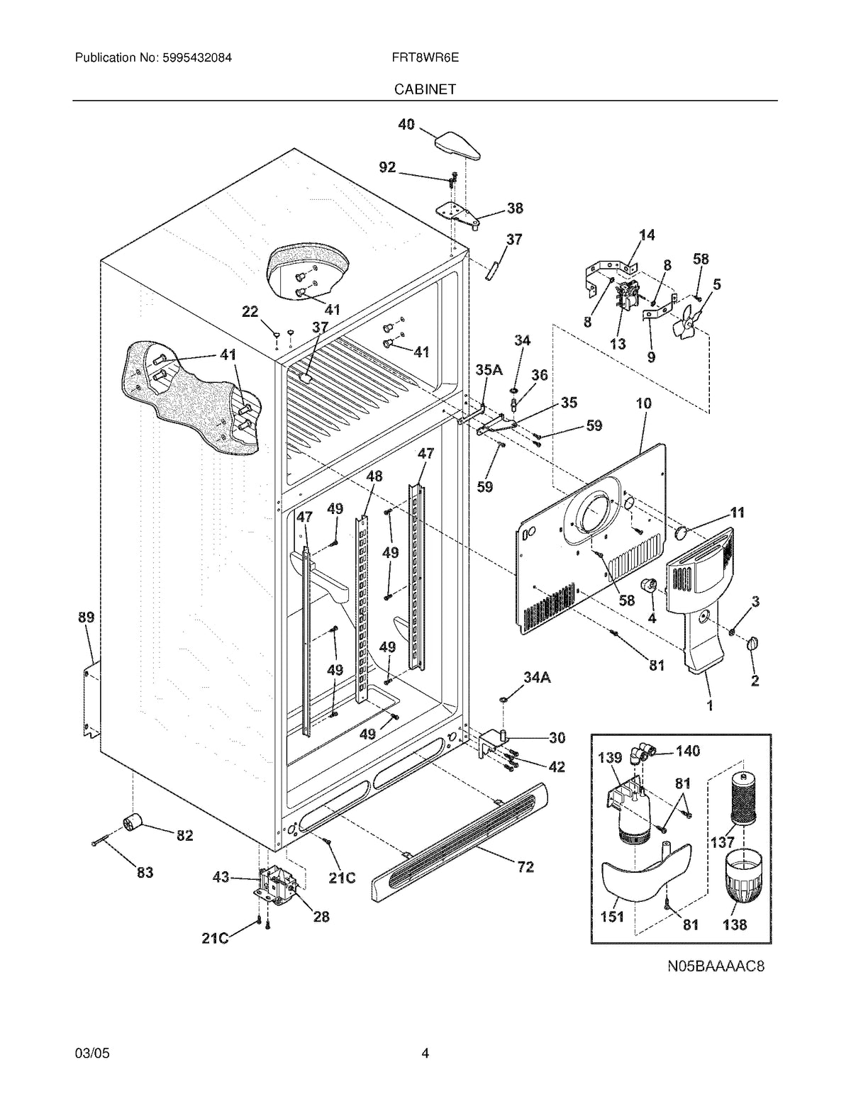 Diagram: Cabinet - see part 137