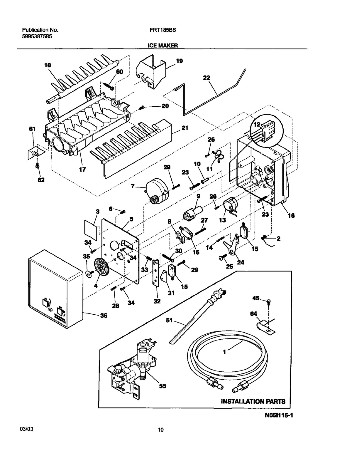 Diagram: Ice Maker - see part 61
