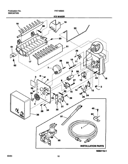 Diagram: Ice Maker - see part 61