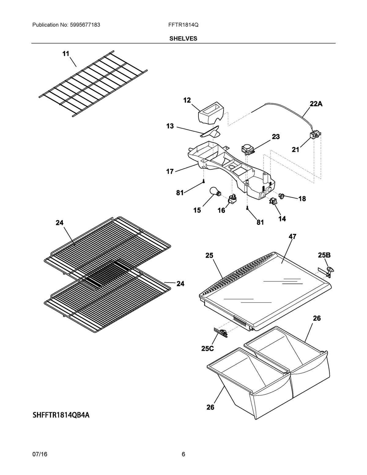 Diagram: Shelves - see part 15