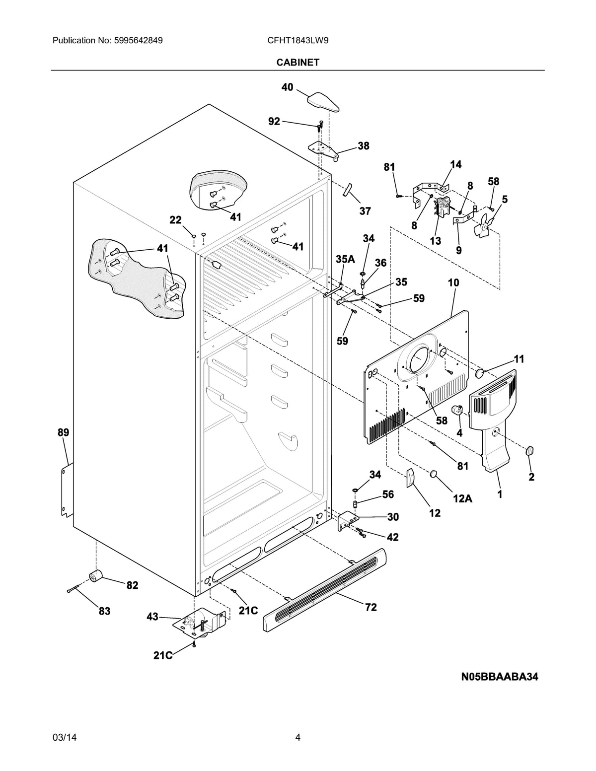 Diagram: Cabinet - see part 45