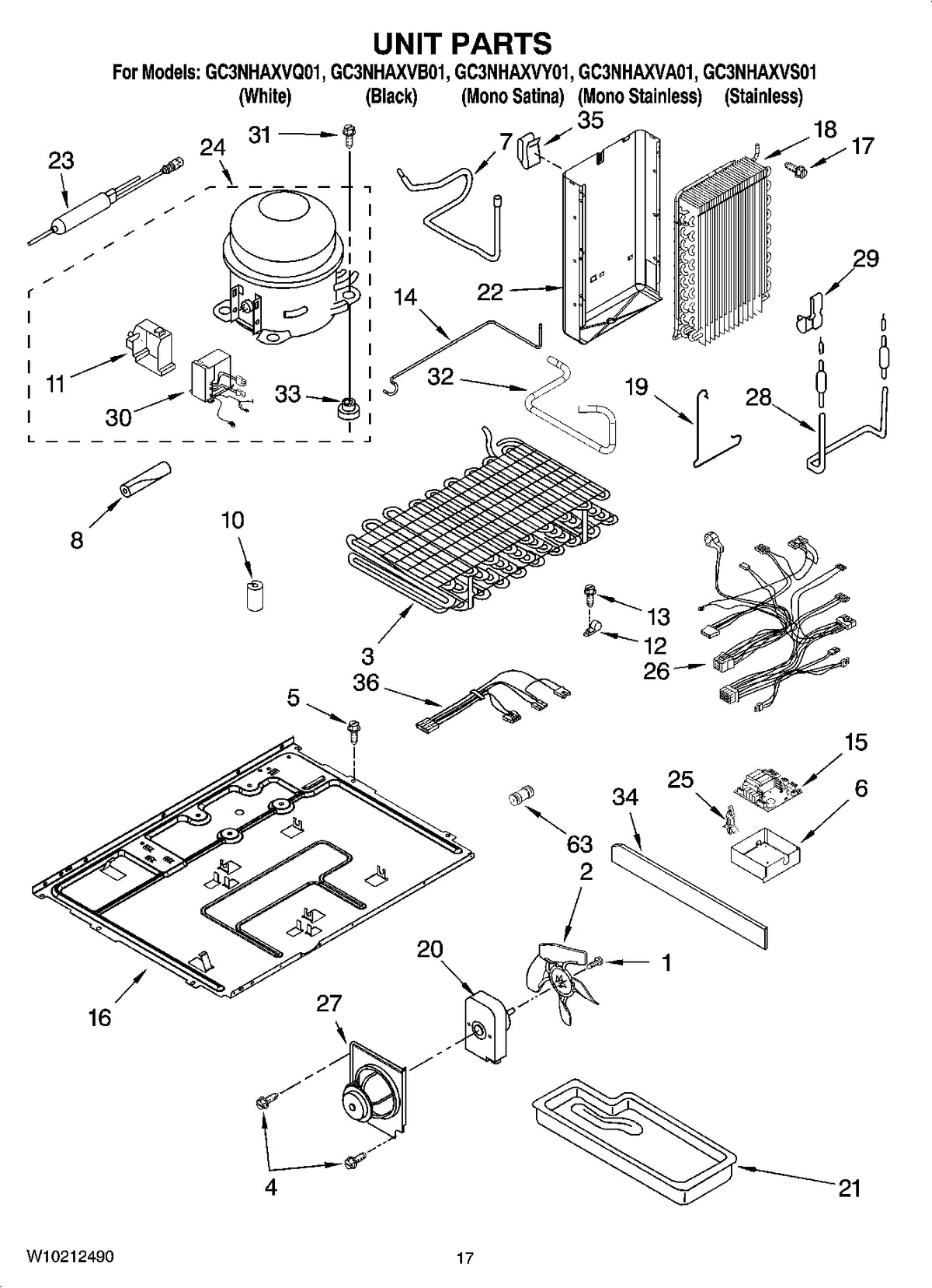Diagram: Unit Parts - see part 11