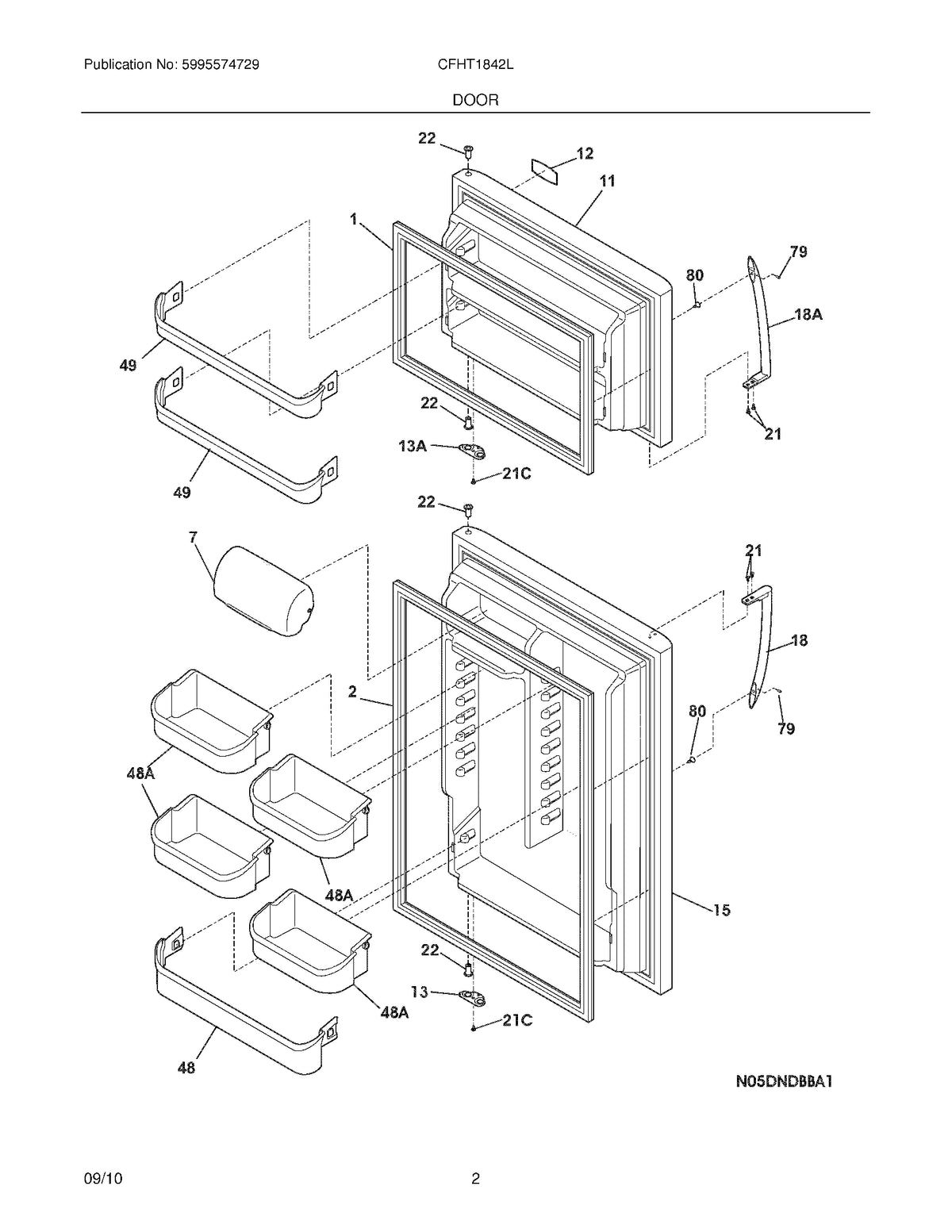 Diagram: Door - see part 13A