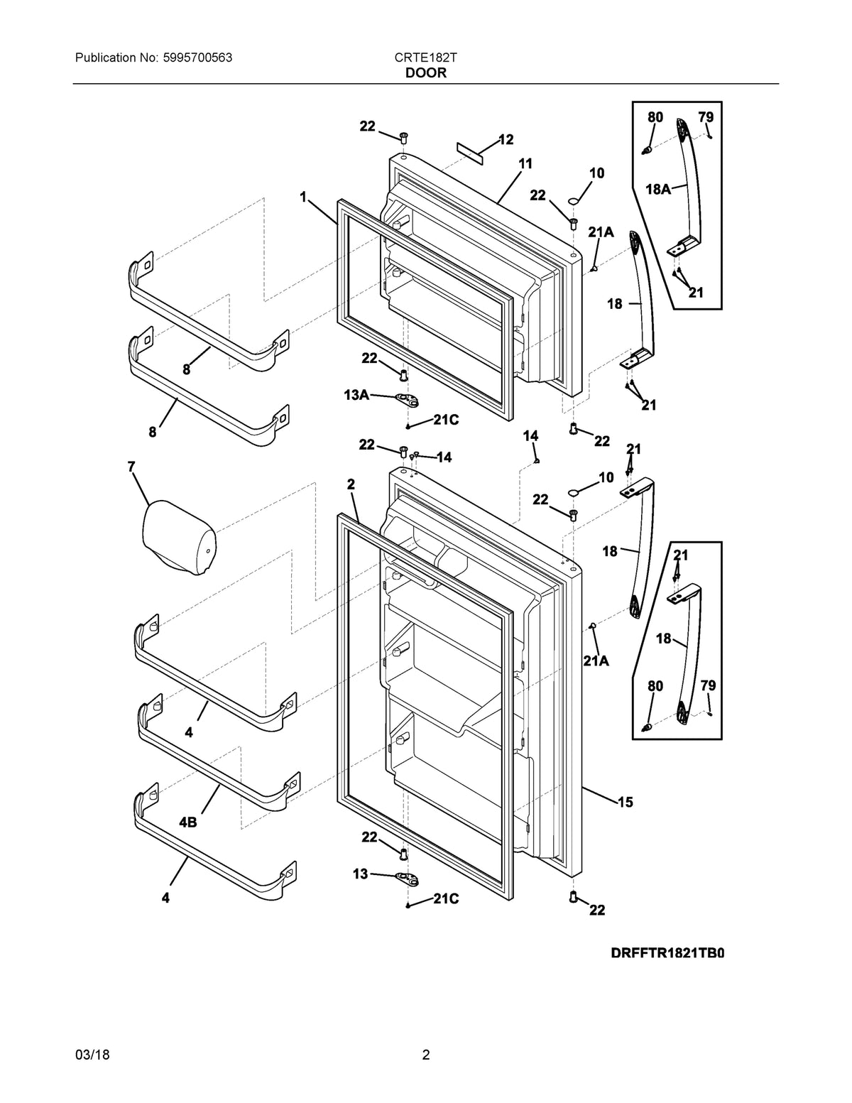 Diagram: Door - see part 13