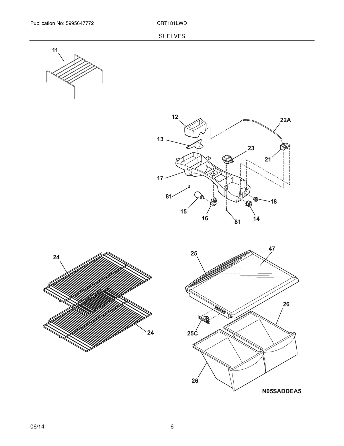 Diagram: Shelves - see part 24