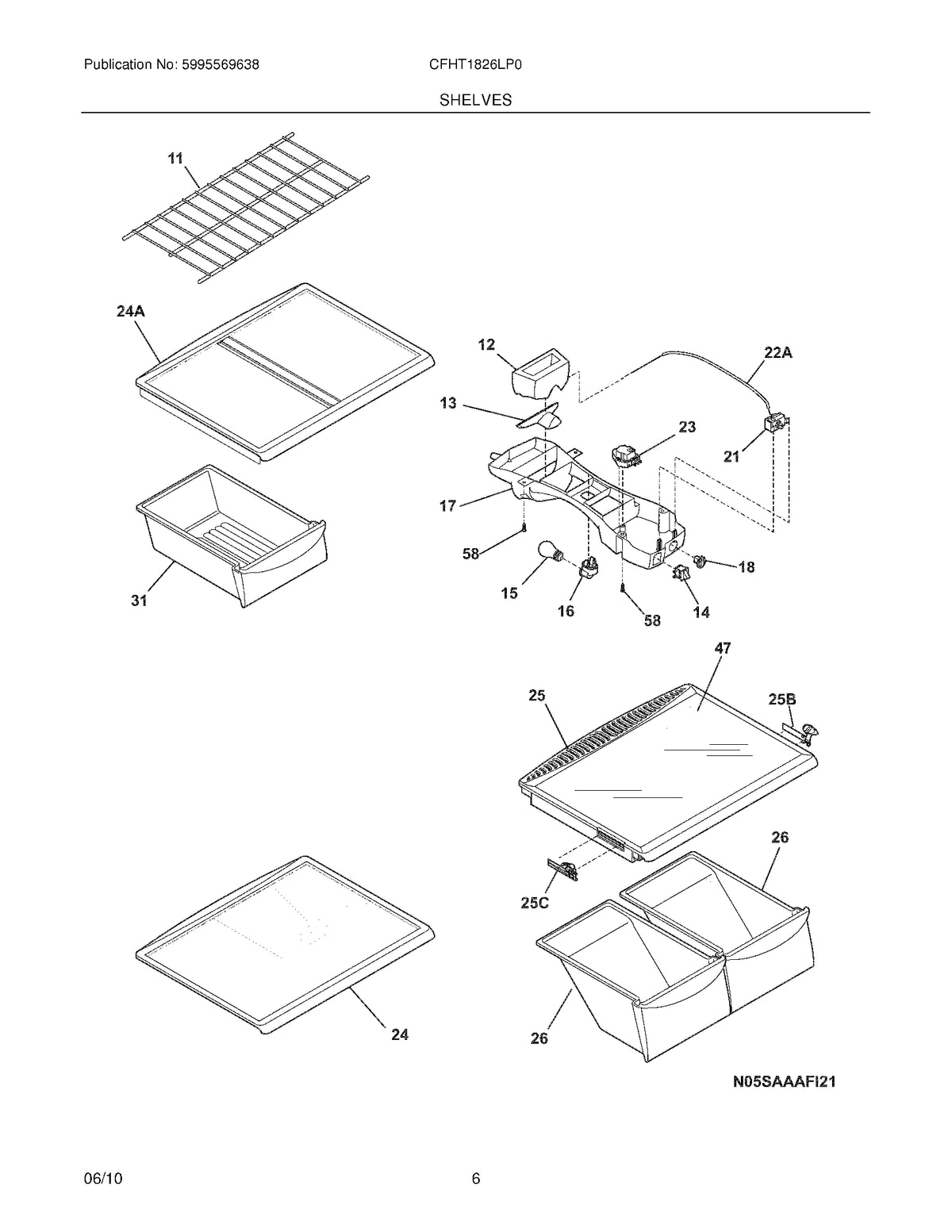 Diagram: Shelves - see part 25