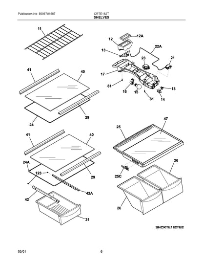 Diagram: Shelves - see part 24A