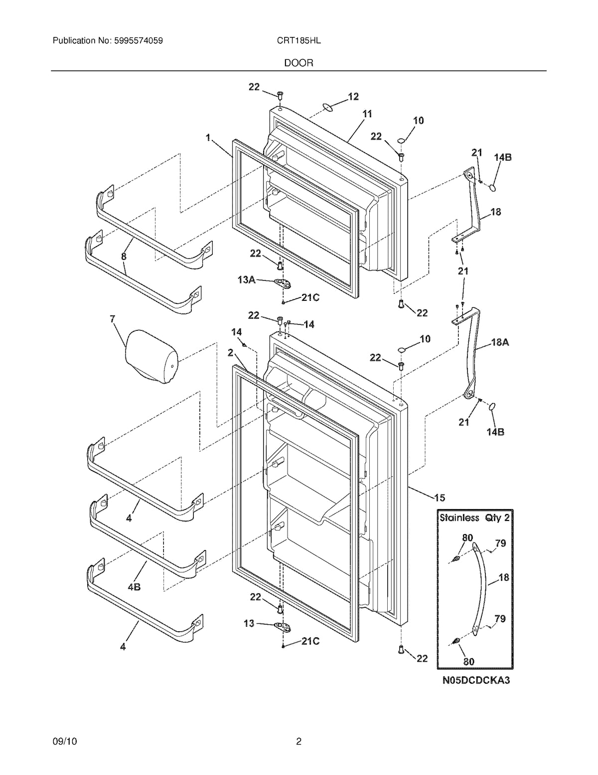 Diagram: Door - see part 14