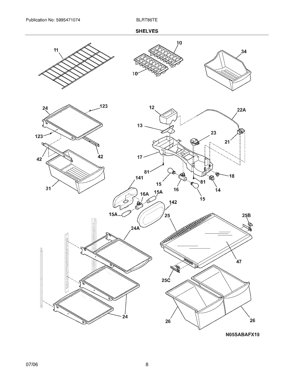 Diagram: Shelves - see part 31