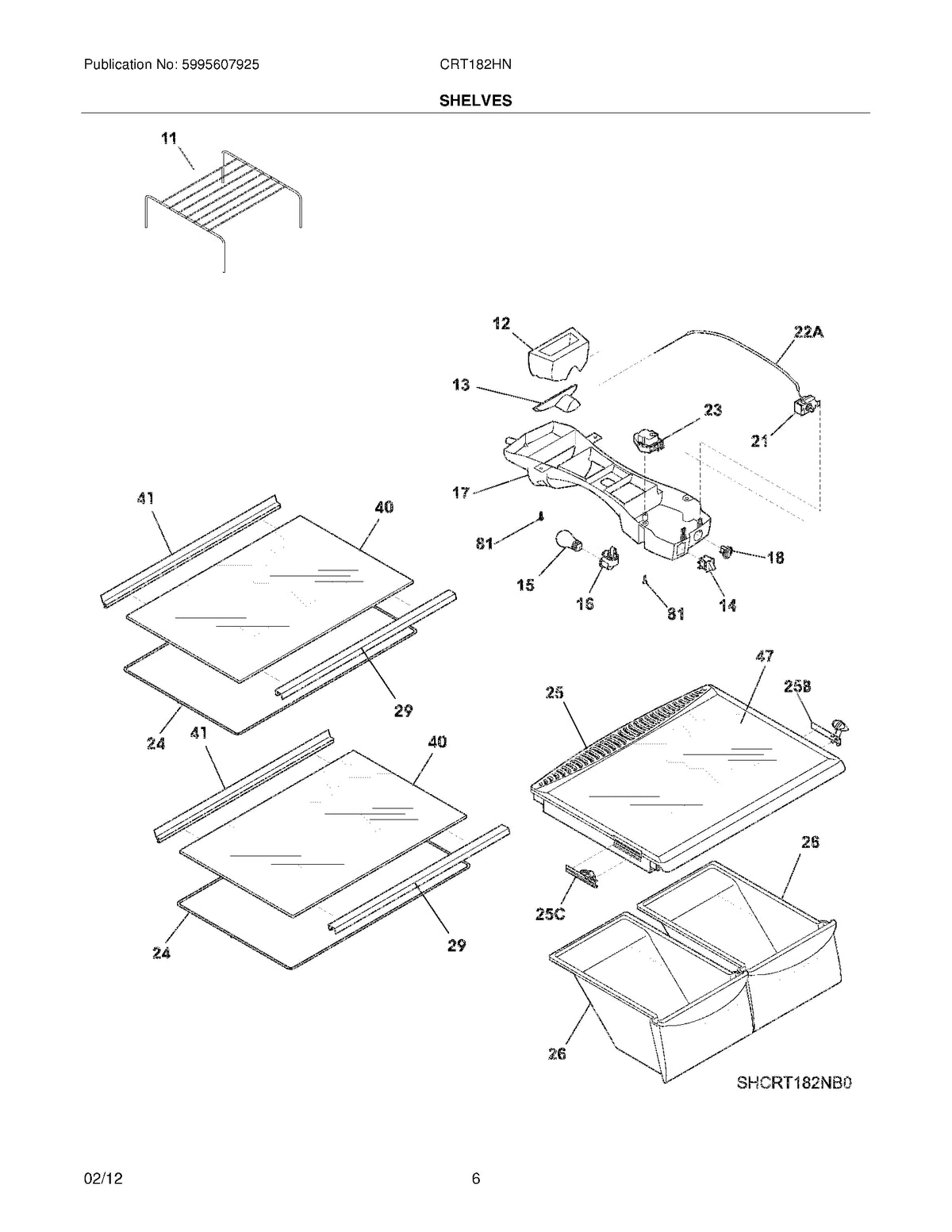 Diagram: Shelves - see part 41