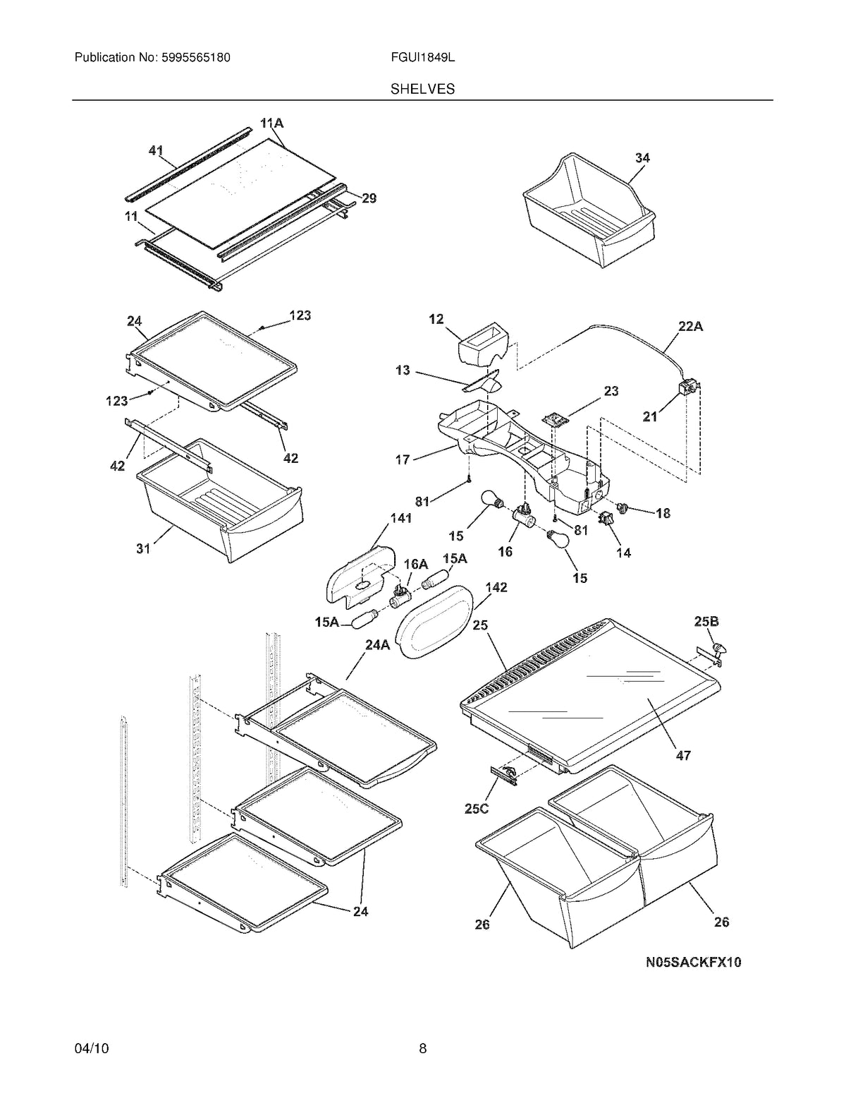Diagram: Shelves - see part 41