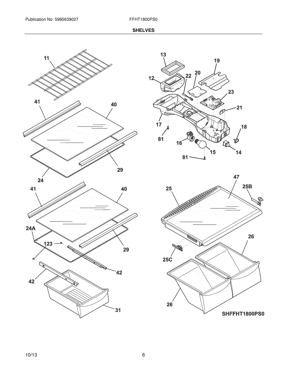 Diagram: Shelves - see part 12