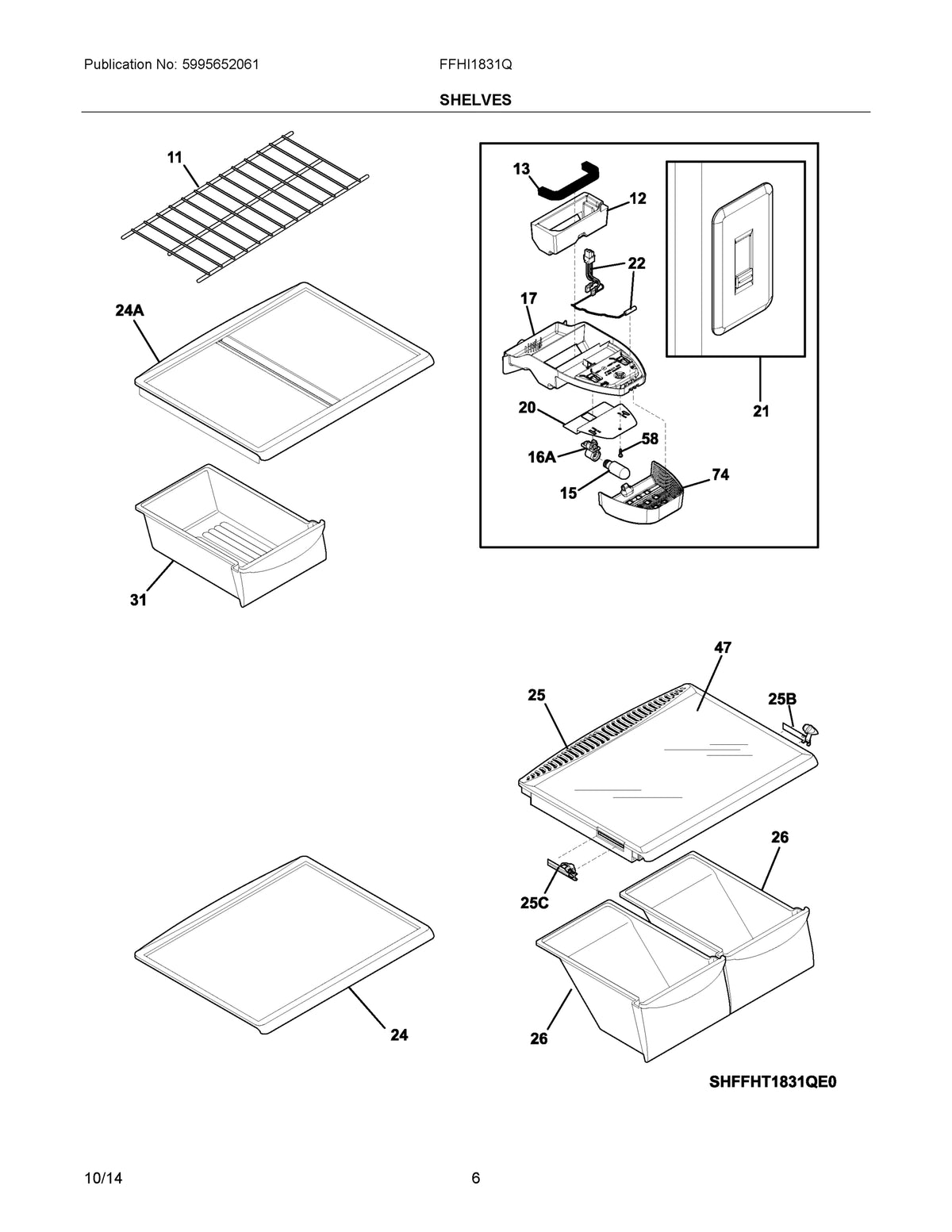 Diagram: Shelves - see part 22