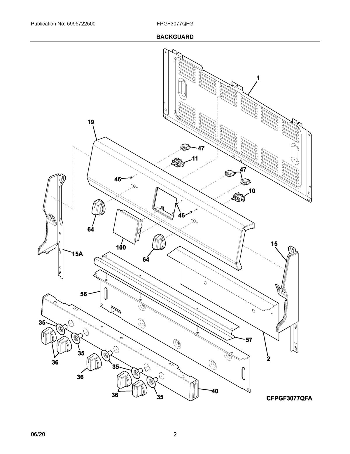 Diagram: Backguard - see part 47