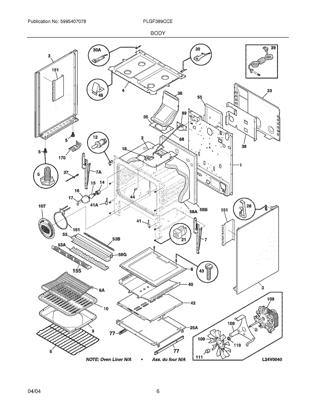 Diagram: Body - see part 77