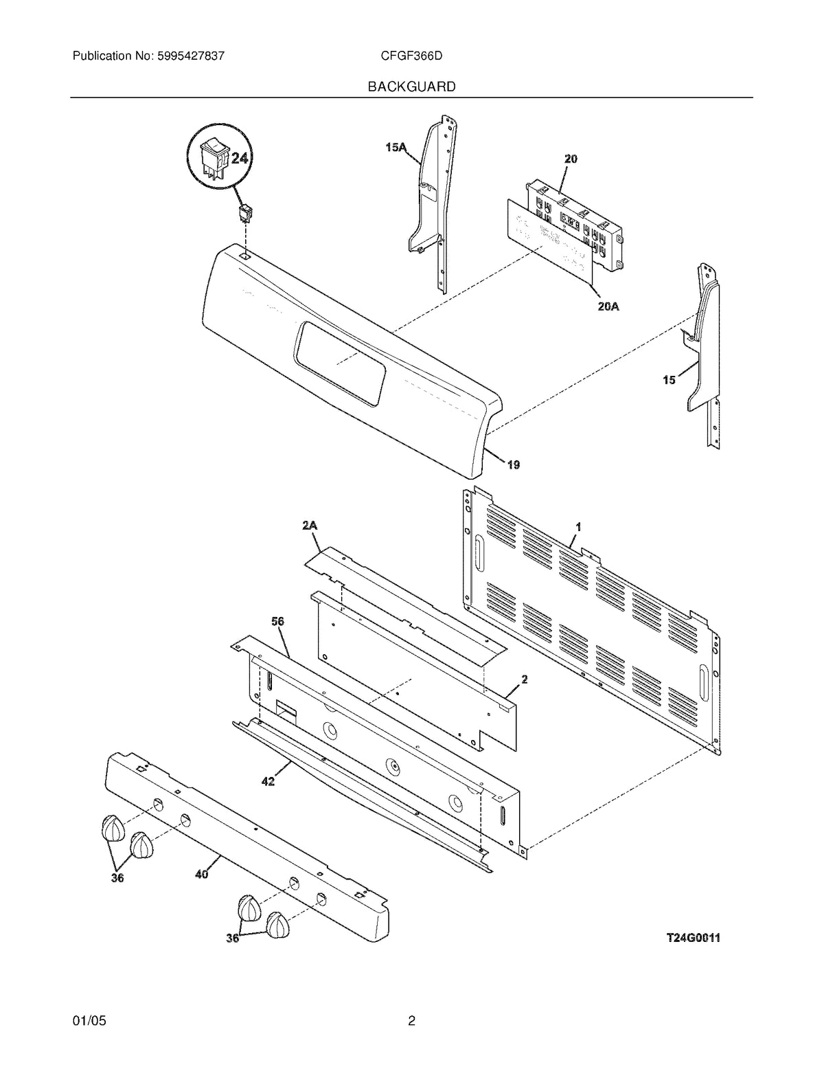 Diagram: Backguard - see part 36