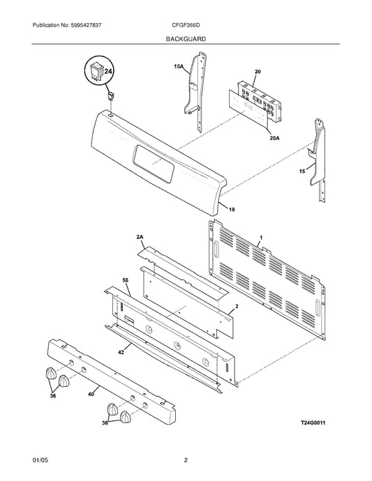 Diagram: Backguard - see part 36