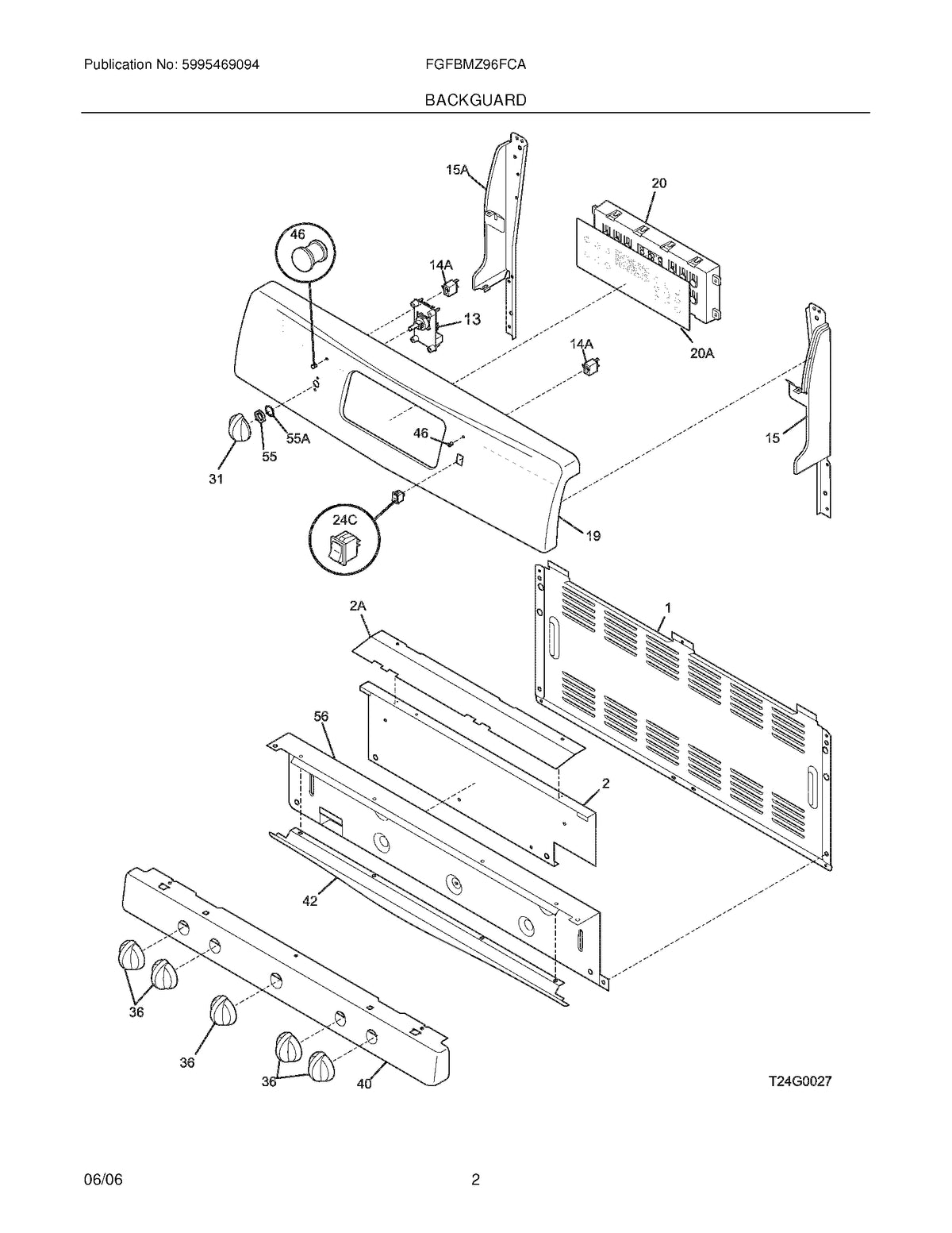 Diagram: Backguard - see part 55A