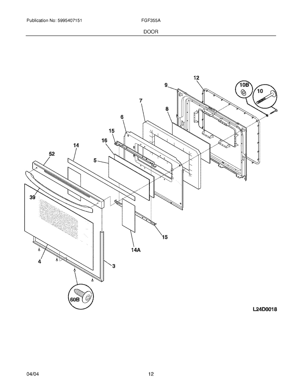Diagram: Door - see part 12
