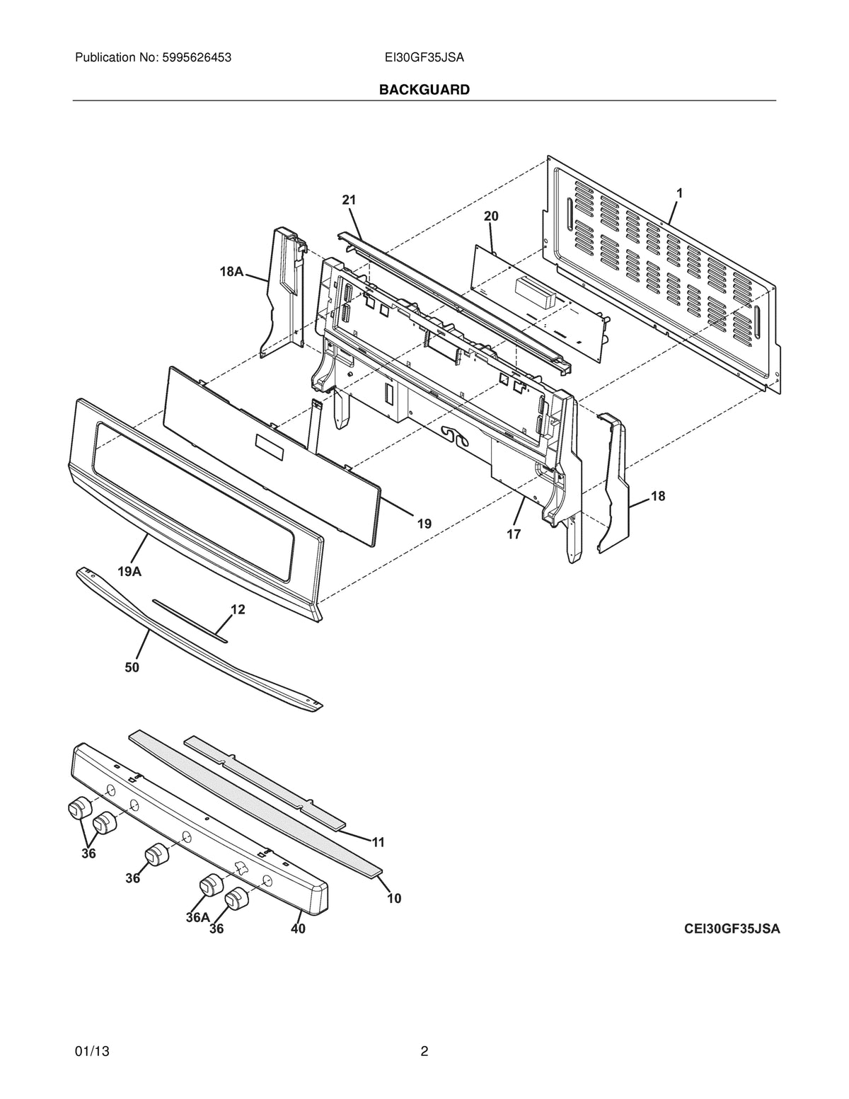 Diagram: Backguard - see part 19A
