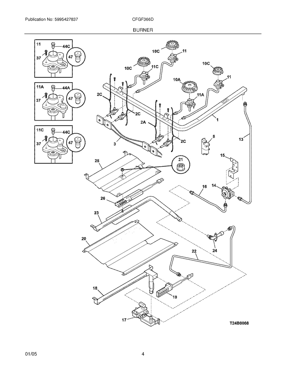 Diagram: Burner - see part 17