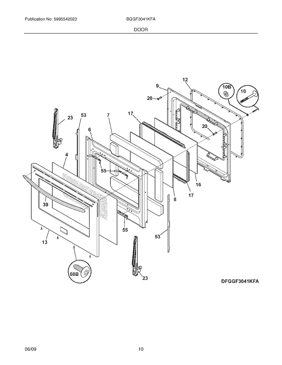 Diagram: Door - see part 55