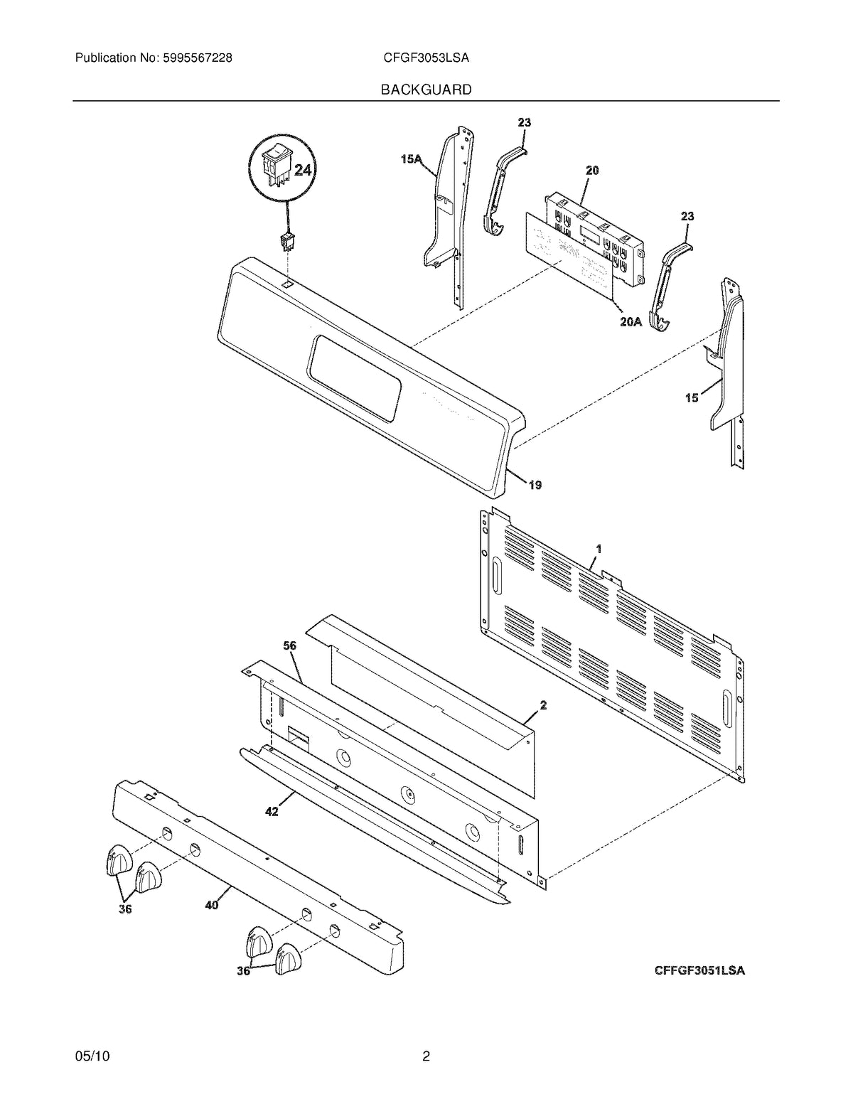 Diagram: Backguard - see part 20A