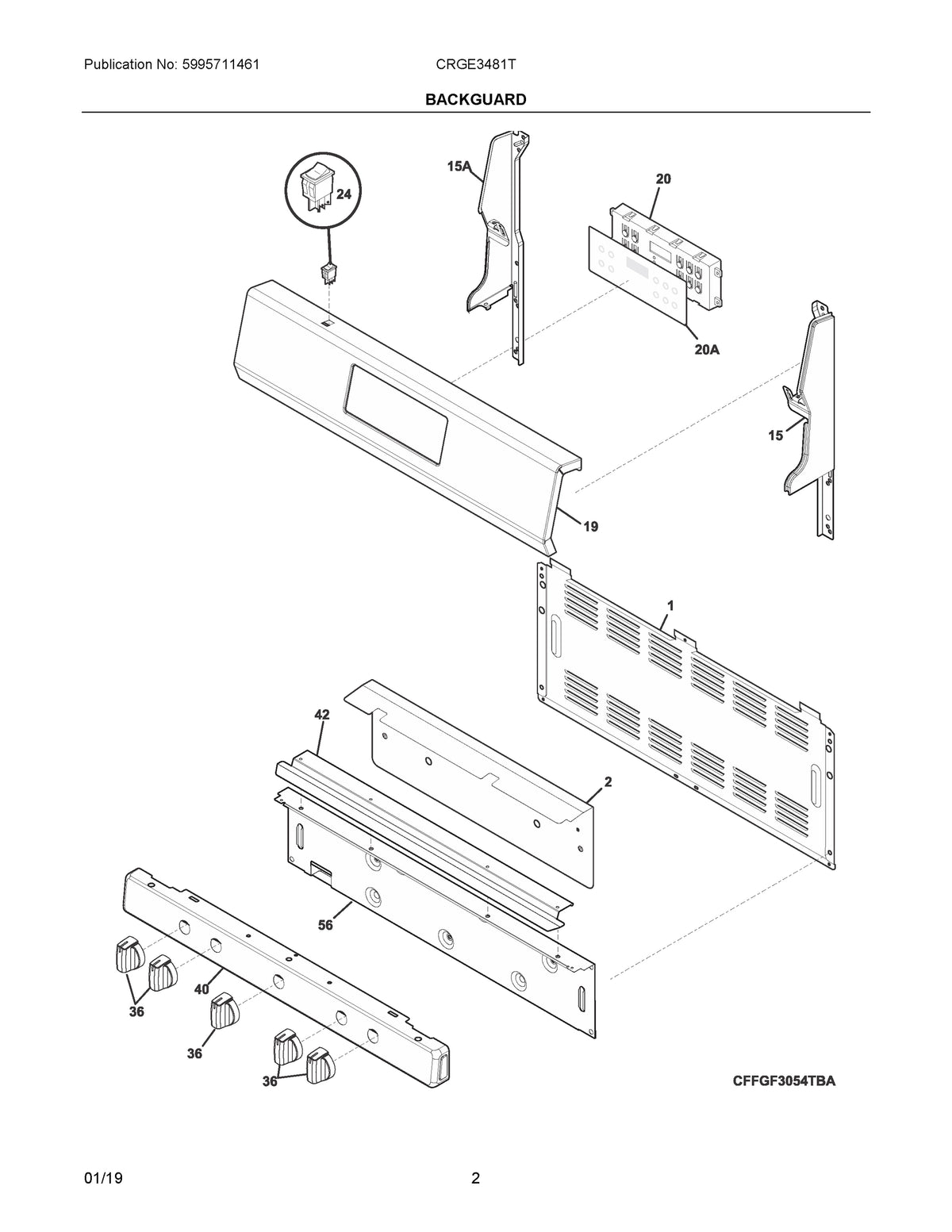 Diagram: Backguard - see part 20A